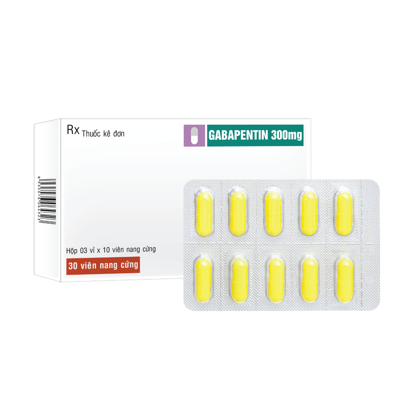 Viên nang cứng Gabapentin 300mg V/10, H/30
